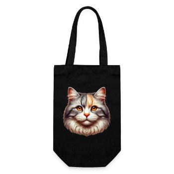 Katze - Geschenkbeutel für Flaschen - Schwarz - Vorne