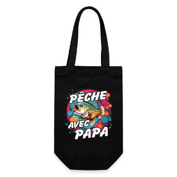 Pêche avec papa - Sac à bouteille - noir - Devant