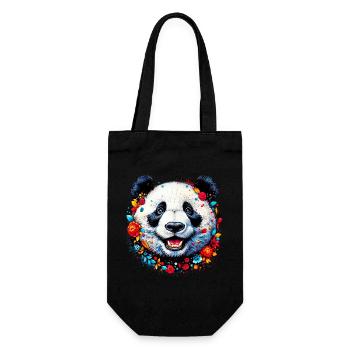 Panda - Geschenkbeutel für Flaschen - Schwarz - Vorne