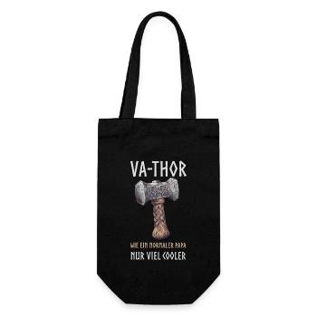 Vathor Papa Vater Geschenk zum Vatertag für Männer - Geschenkbeutel für Flaschen - Schwarz - Vorne