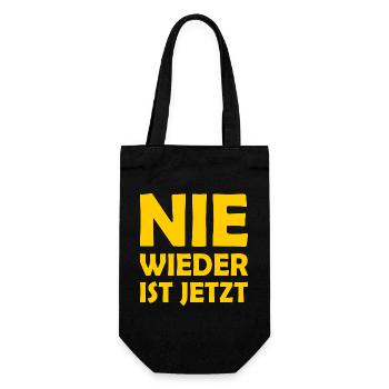 Nie wieder ist jetzt - Geschenkbeutel für Flaschen - Schwarz - Vorne