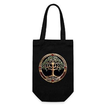 Elegant and noble tree of life with Celtic knot. - Gift Bag for Bottles - black - Front