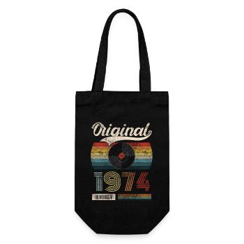 1974 Vintage Anniversaire cadeau Tee Style Rétro - Sac à bouteille - noir - Devant