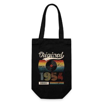 Vintage, 1954, Vintage, 70e anniversaire, Rétro - Sac à bouteille - noir - Devant