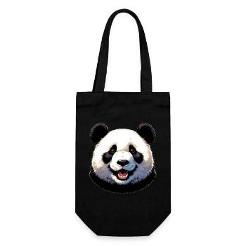 Panda - Geschenkbeutel für Flaschen - Schwarz - Vorne