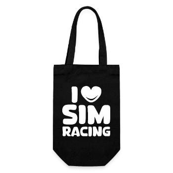 i love simracing gaming car heart love symbol - Gift Bag for Bottles - black - Front