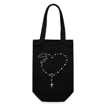 virgin mary jesus bible christian religion madona - Gift Bag for Bottles - black - Front