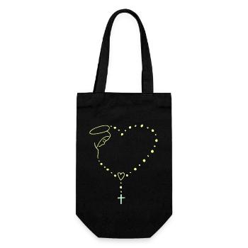 virgin mary jesus bible christian religion madona - Gift Bag for Bottles - black - Front
