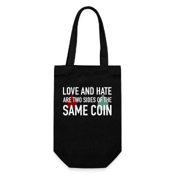Love and Hate - Geschenkbeutel für Flaschen - Schwarz - Vorne