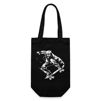 Skateboarder Cartoon Look - Gift Bag for Bottles - black - Front
