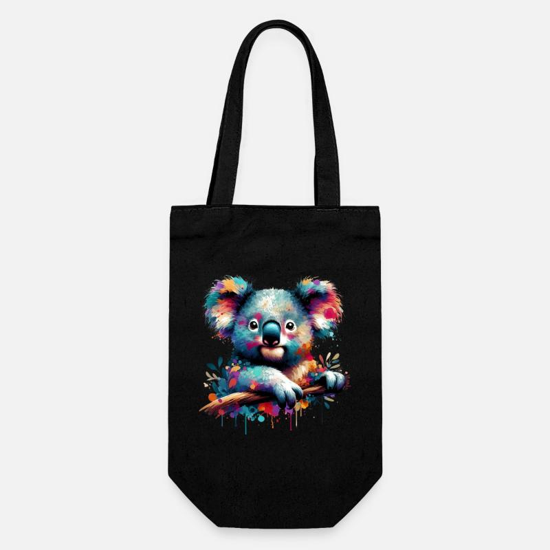 Koala - Geschenkbeutel für Flaschen - Schwarz