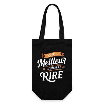 Pour le meilleur et pour le rire - Sac à bouteille - noir - Devant