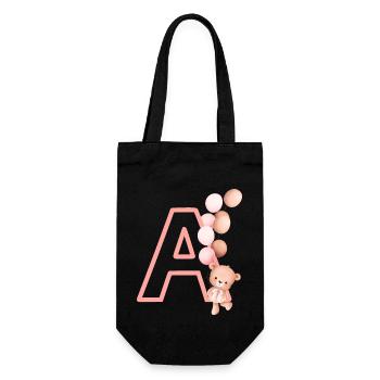 Lettre a rose ours - Sac à bouteille - noir - Devant