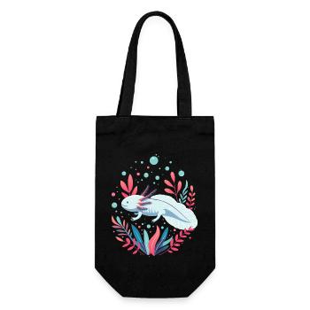 Axolotl - Geschenkbeutel für Flaschen - Schwarz - Vorne