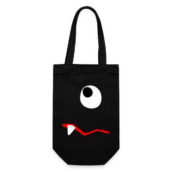 Monster Halloween traurig Comic Zombie Zahn Zyklop - Geschenkbeutel für Flaschen - Schwarz - Vorne