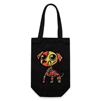 Hund Halloween Symbol Zombie - Geschenkbeutel für Flaschen - Schwarz - Vorne