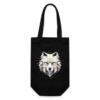 White Wolf – Modern Art for Animal Lovers - Gift Bag for Bottles - black - Front