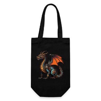 dragon - Gift Bag for Bottles - black - Front