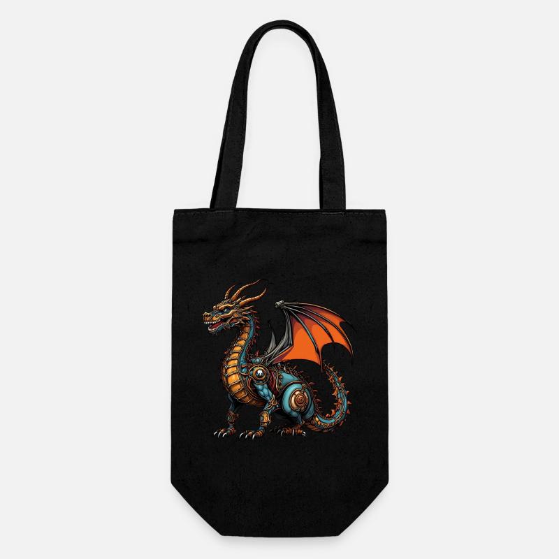 Drache - Geschenkbeutel für Flaschen - Schwarz