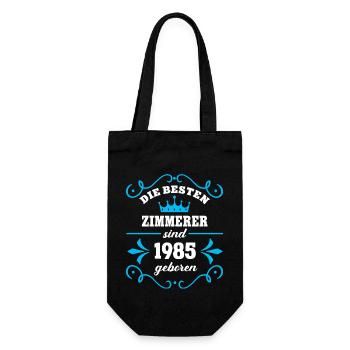 Geburtstag 1985 Zimmerer Kollege Zimmerei Geb - Geschenkbeutel für Flaschen - Schwarz - Vorne
