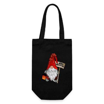 Büro Wichtel Weihnachtsgnom - Geschenkbeutel für Flaschen - Schwarz - Vorne