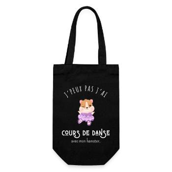 J’peux pas j’ai cours de danse avec mon hamster - Sac à bouteille - noir - Devant