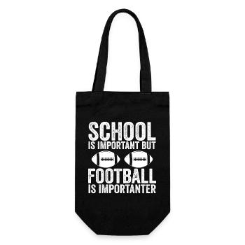 Schule ist wichtig, aber Fußball ist noch wichtiger - Geschenkbeutel für Flaschen - Schwarz - Vorne