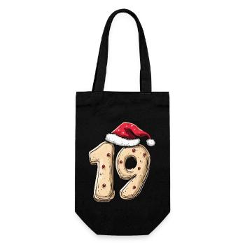19 Number Christmas Cookie - Gift Bag for Bottles - black - Front