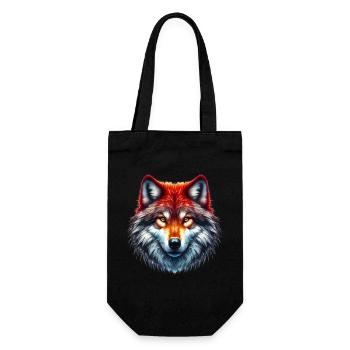 Wolf - Geschenkbeutel für Flaschen - Schwarz - Vorne