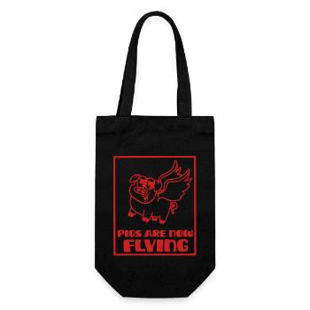 Pigs are now flying, rough times - Gift Bag for Bottles - black - Front