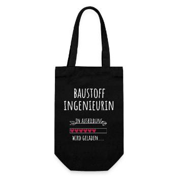 Baustoffingenieurin Ausbildung Beruf Geschenk - Geschenkbeutel für Flaschen - Schwarz - Vorne