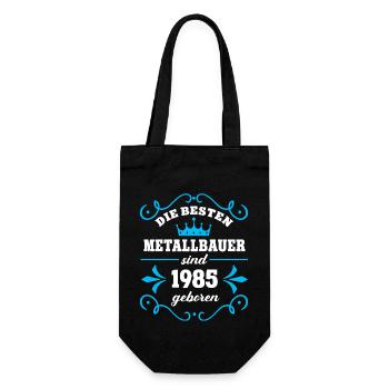 Geburtstag 1985 Metallbauer Kollege Metallbau Chef - Geschenkbeutel für Flaschen - Schwarz - Vorne