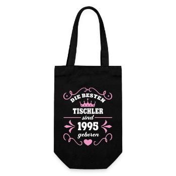 Tischler Geburtstag 1995 Tischlerin Kollegin - Geschenkbeutel für Flaschen - Schwarz - Vorne