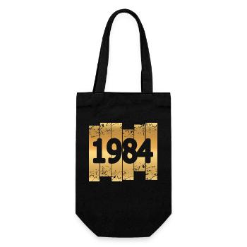 Gold-coloured 1984 - Gift Bag for Bottles - black - Front