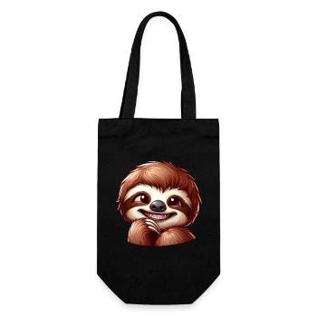 Cute shy sloth cartoon - Gift Bag for Bottles - black - Front