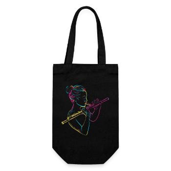 Flûte Fille Années 80 - Sac à bouteille - noir - Devant