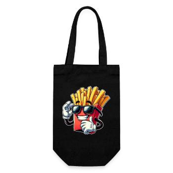 Coole Pommes Cartoon Fast Food Sonnenbrille Kino - Geschenkbeutel für Flaschen - Schwarz - Vorne