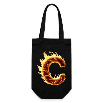 buchstabe c flammen - Geschenkbeutel für Flaschen - Schwarz - Vorne