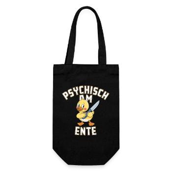 Psychisch am Ente Humor Funny Funny Saying - Gift Bag for Bottles - black - Front