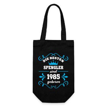 Geburtstag 1985 Spengler Kollege Spenglerei Geb - Geschenkbeutel für Flaschen - Schwarz - Vorne