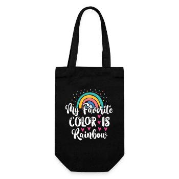 LGBTQ Pride Month - Meine Lieblingsfarbe ist Regenbogen - Geschenkbeutel für Flaschen - Schwarz - Vorne