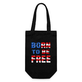 Born To Be Free Flagge der Vereinigten Staaten - Geschenkbeutel für Flaschen - Schwarz - Vorne