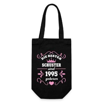 Geburtstag Schusterin Schuster geboren 1995 Geb - Geschenkbeutel für Flaschen - Schwarz - Vorne
