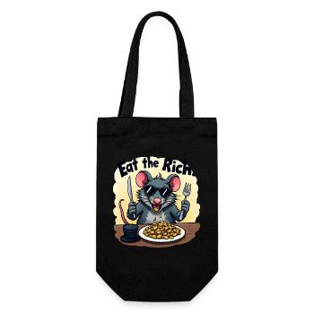 Rebellratte – Eat the Rich with a bite - Gift Bag for Bottles - black - Front