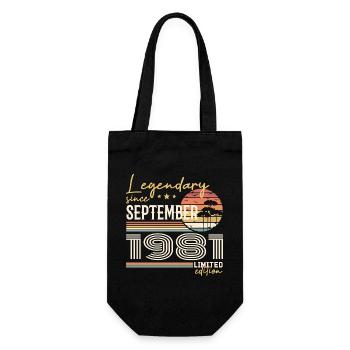 September 1981 Geboren im September 1981 September 1981 - Geschenkbeutel für Flaschen - Schwarz - Vorne