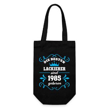 Geburtstag 1985 Lackierer Kollege Lackiererei Geb - Geschenkbeutel für Flaschen - Schwarz - Vorne