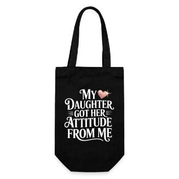 Meine Mutter hat ihre Einstellung von mir - Geschenkbeutel für Flaschen - Schwarz - Vorne