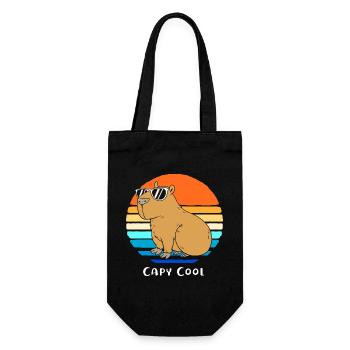 Capybara Capibara - Geschenkbeutel für Flaschen - Schwarz - Vorne