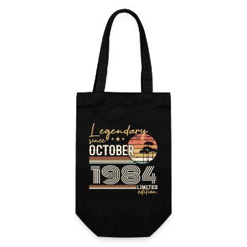 October 1984 Gift - Awesome Since October 1984 - Gift Bag for Bottles - black - Front