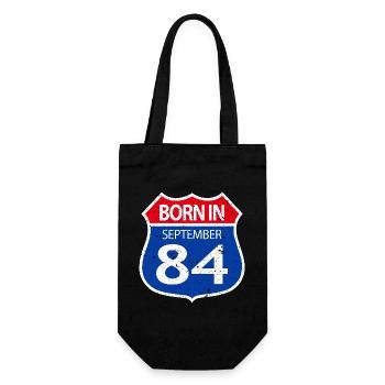 Born_in_September_84 - Gift Bag for Bottles - black - Front